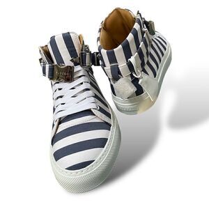 Buscemi Women’s Striped Italian Jacquard Canvas High-Tops / Silver-Tone Hardware